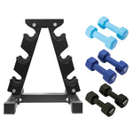 Champion Sports JFIT Dumbbell Set with Metal Storage Stand 46 lb (CMP-J-DBSTL46)