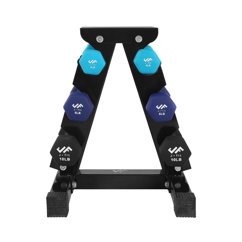 Champion Sports JFIT Dumbbell Set with Metal Storage Stand 46 lb (CMP-J-DBSTL46)