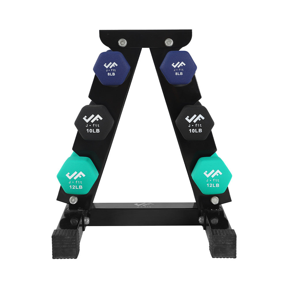 Champion Sports JFIT Dumbbell Set with Metal Storage Stand 60 lb (CMP-J-DBSTL60)