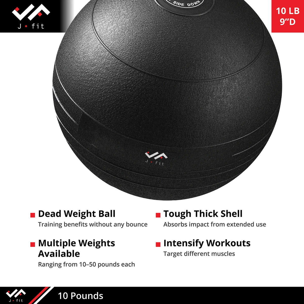 Champion Sports JFIT Dead Weight Slam Ball High-Impact Training 10 lb (CMP-J-DWSB10)