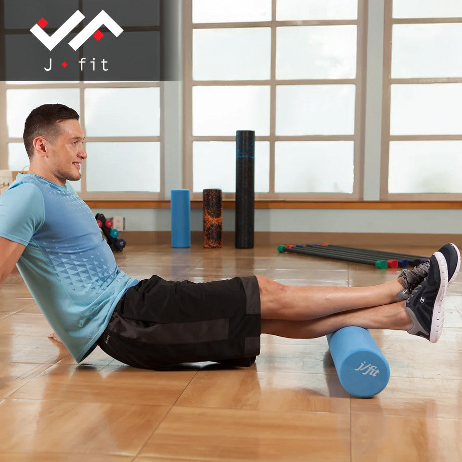 Champion Sports JFIT EVA Foam Roller 18" Blue High-Density Muscle Recovery Roller (CMP-J-FR18BL)