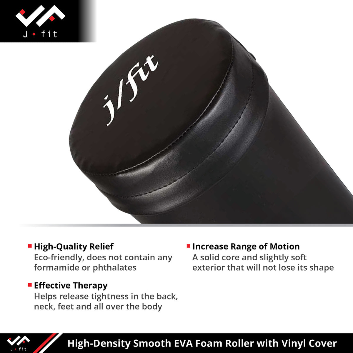 Champion Sports JFIT Vinyl Covered EVA Foam Roller 36"L (CMP-J-FRVN36BL)