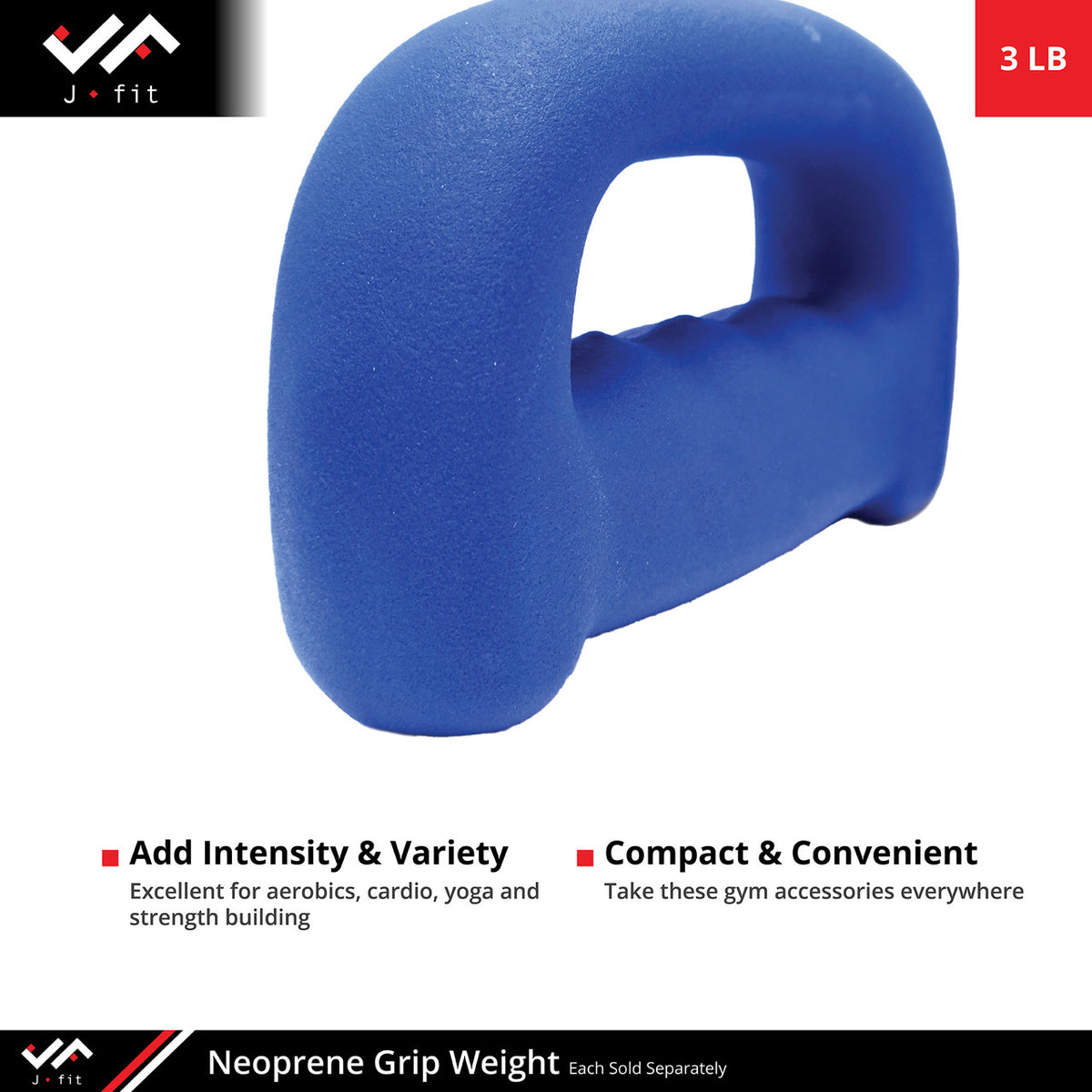 Champion Sports JFIT Neoprene Grip Weight Hand Training 3 lb Single (CMP-J-GWNEO3)