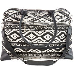 Champion Sports JFIT Hailey Tribal Print Expandable Travel Tote Bag Black White 14"W x 19"L x 9"H (CMP-J-HAILEY)