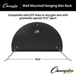Champion Sports JFIT Hanging Mat Rack Wall-Mounted Steel Storage 10-Mat Capacity (CMP-J-HMATRACK)