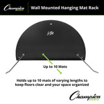 Champion Sports JFIT Hanging Mat Rack Wall-Mounted Steel Storage 10-Mat Capacity (CMP-J-HMATRACK)