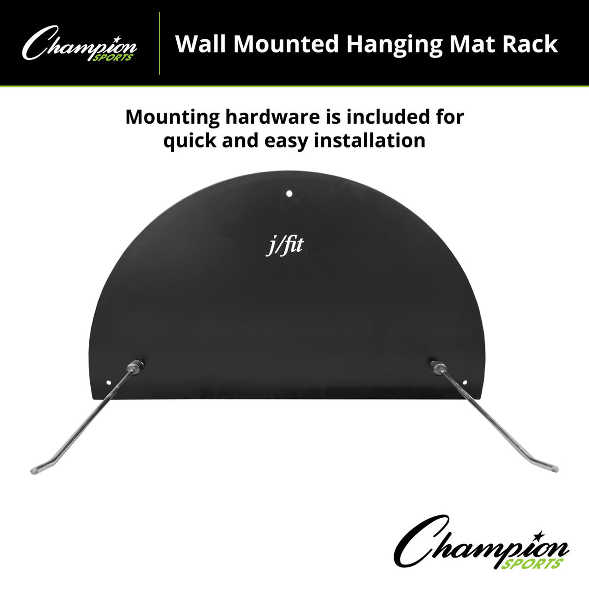 Champion Sports JFIT Hanging Mat Rack Wall-Mounted Steel Storage 10-Mat Capacity (CMP-J-HMATRACK)