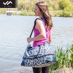 Champion Sports JFIT Maureen Ikat Expandable Travel Tote Bag Navy Cream 14