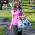 Champion Sports JFIT Maureen Ikat Expandable Travel Tote Bag Navy Cream 14