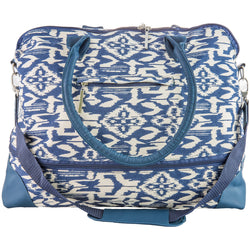 Champion Sports JFIT Maureen Ikat Expandable Travel Tote Bag Navy Cream 14"W x 19"L x 9"H (CMP-J-MAUREEN)