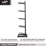 Champion Sports JFIT Medicine Ball Rack 5-Tier Freestanding Steel Storage Matte Black (CMP-J-MBRACK)
