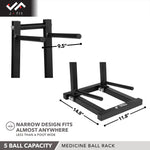Champion Sports JFIT Medicine Ball Rack 5-Tier Freestanding Steel Storage Matte Black (CMP-J-MBRACK)