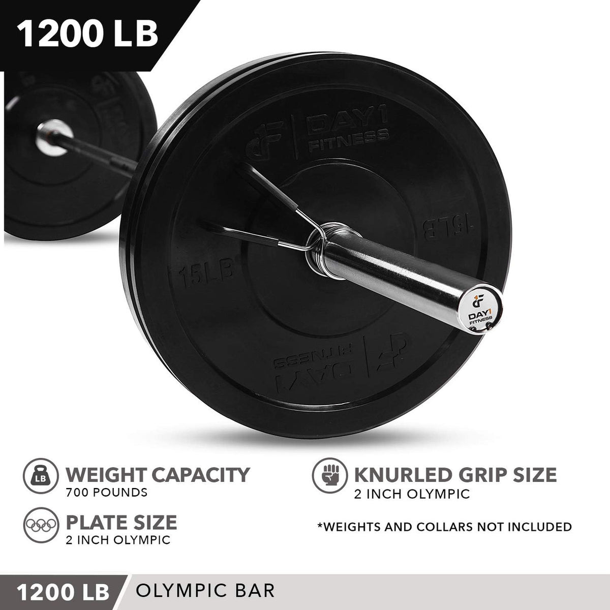 Champion Sports JFIT Olympic Barbell 7 ft - 45 lb (CMP-J-OLYBB1200)