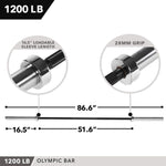Champion Sports JFIT Olympic Barbell 7 ft - 45 lb (CMP-J-OLYBB1200)