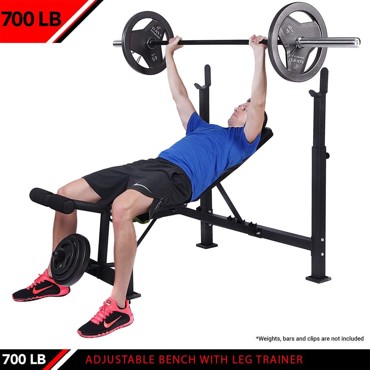 Champion Sports JFIT Olympic Weight Bench with Leg Developer 700 lb Capacity 42"W x 68"L x 50"H (CMP-J-OWB)