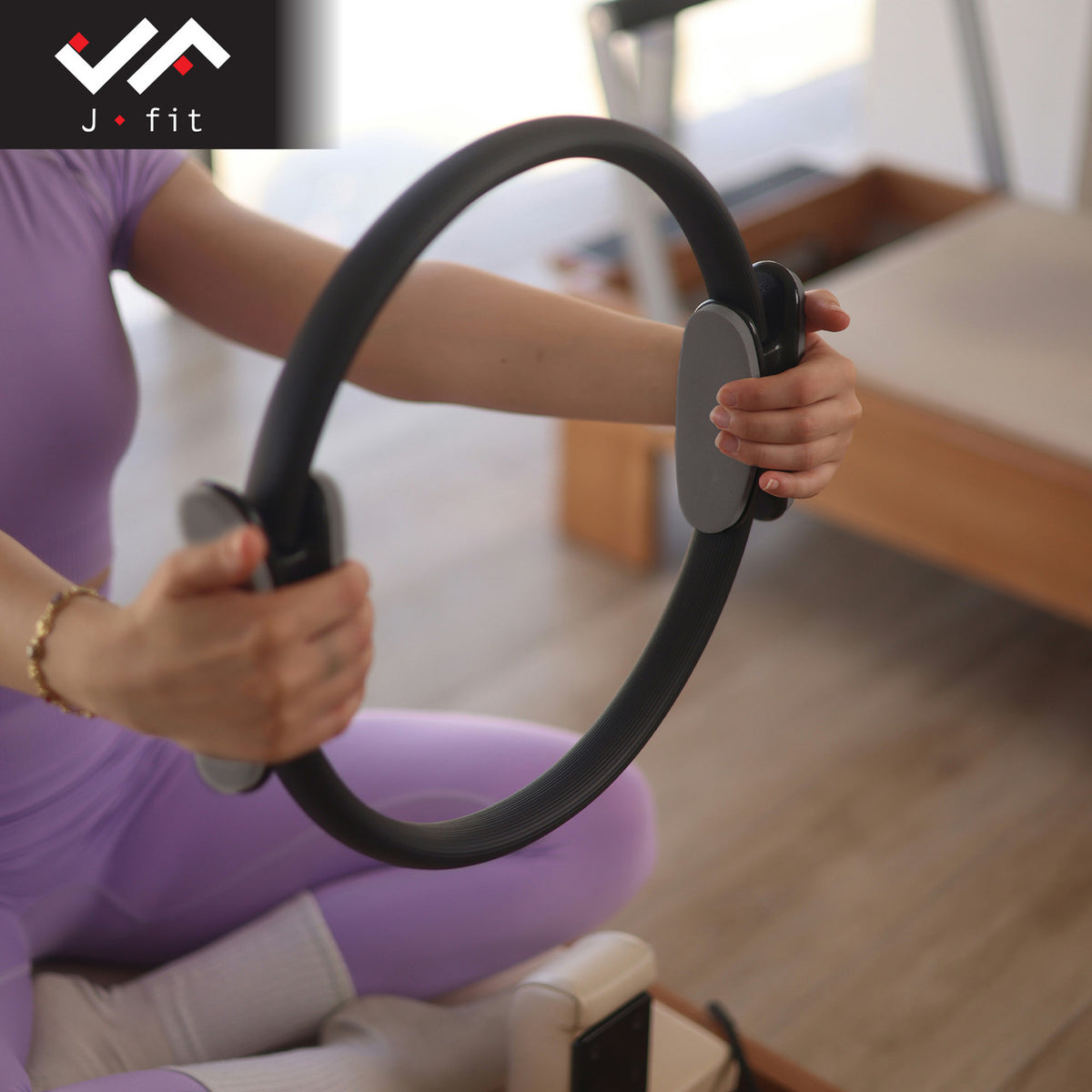 Champion Sports JFIT Medium Resistance Pilates Ring 15"Diameter Black (CMP-J-PILRINGMD)