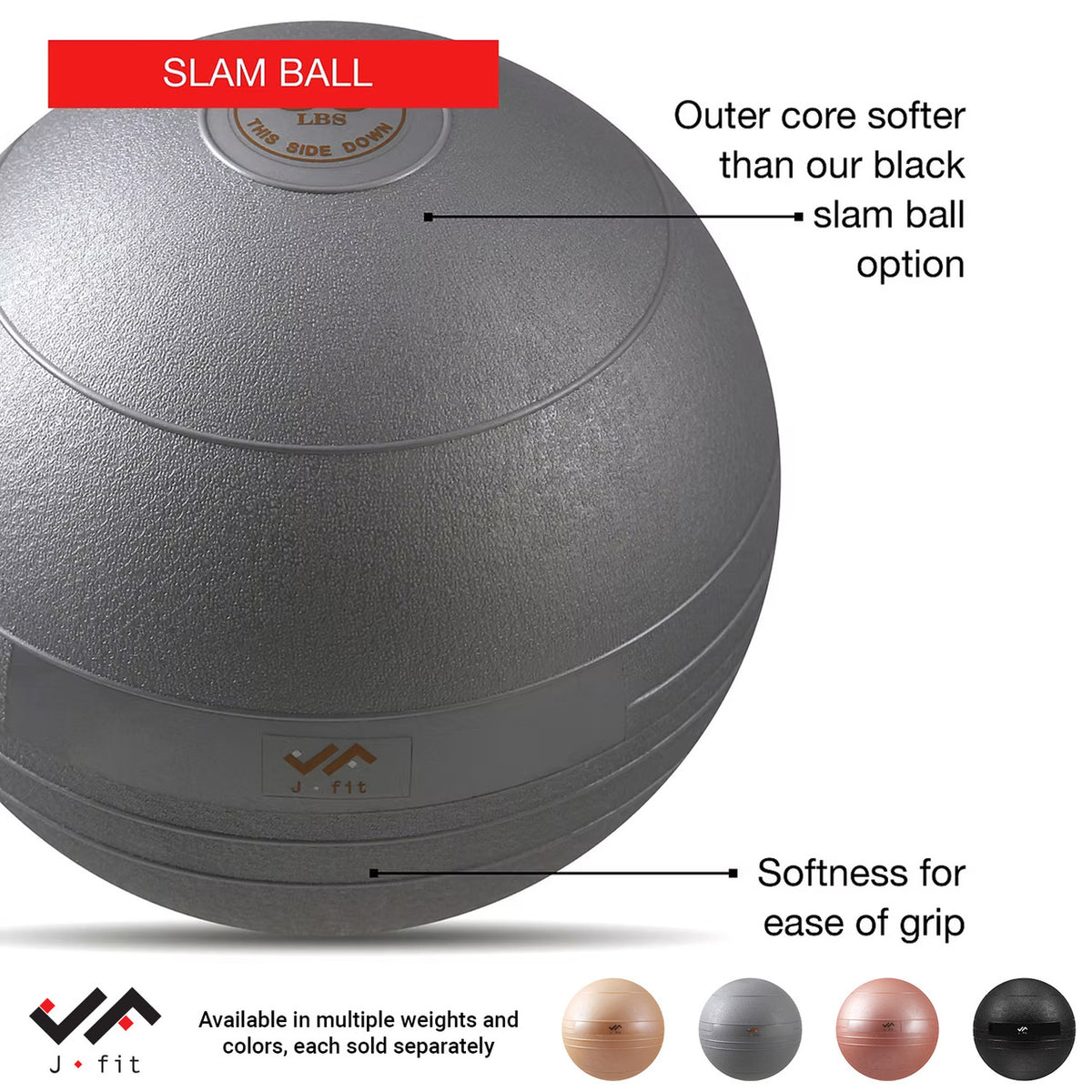 Champion Sports JFIT Star Tread Slam Ball High-Intensity Training 40 lb Star Pattern (CMP-J-SB40BK)