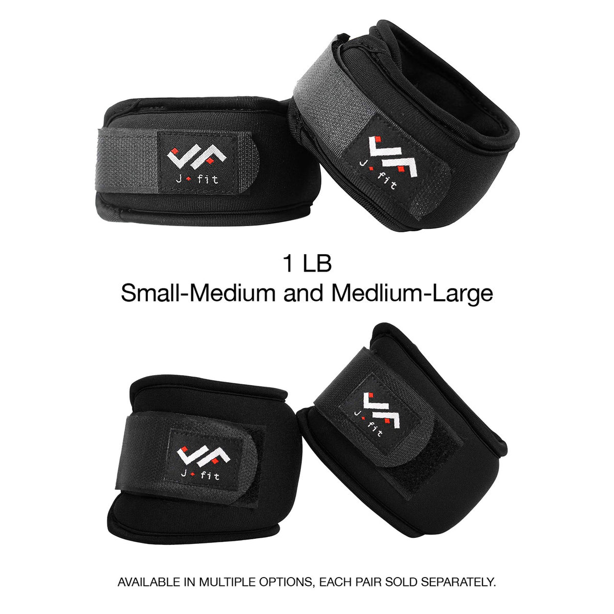 Champion Sports JFIT Adjustable Wrist Weights 2 lb Pair Small Medium (CMP-J-WW2SM-MD)