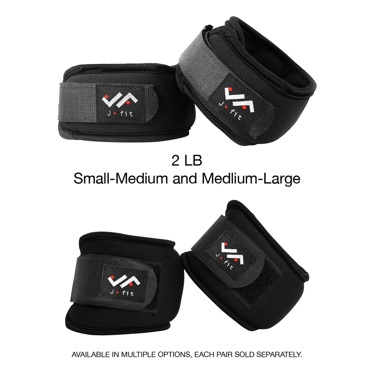 Champion Sports JFIT Adjustable Wrist Weights 2 lb Pair Small Medium (CMP-J-WW2SM-MD)