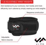 Champion Sports JFIT Adjustable Wrist Weights 1 lb Pair Small Medium (CMP-J-WW1SM-MD)