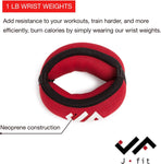 Champion Sports JFIT Soft Wrist Weights Slip-On Fitness Weights 1 lb Pair (CMP-J-WWSOFT)