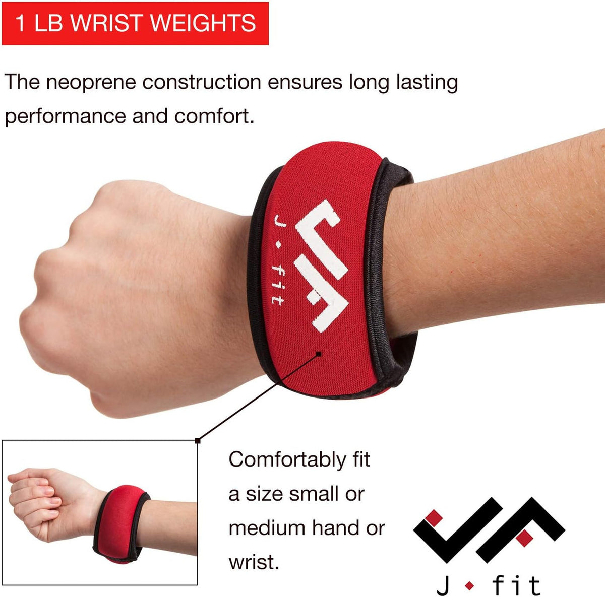 Champion Sports JFIT Soft Wrist Weights Slip-On Fitness Weights 1 lb Pair (CMP-J-WWSOFT)