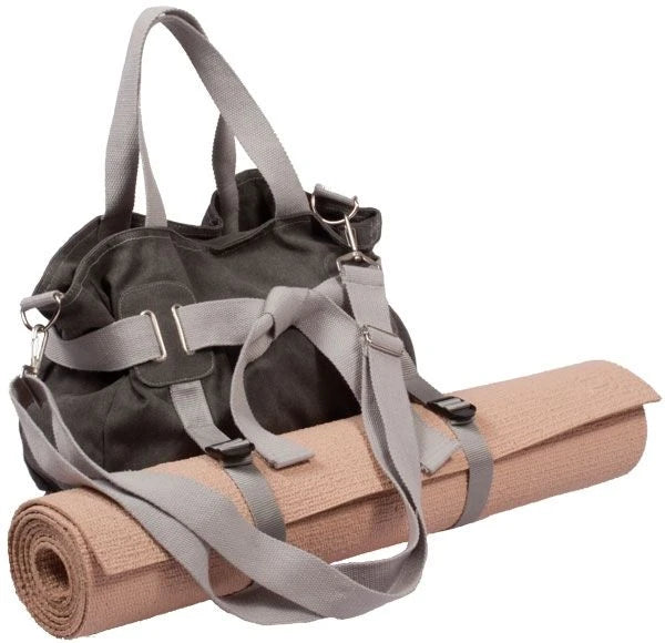 Champion Sports JFIT Yoga Mat Shoulder Bag Convertible Cotton Canvas 16"H Gray (CMP-J-YMATBAG)