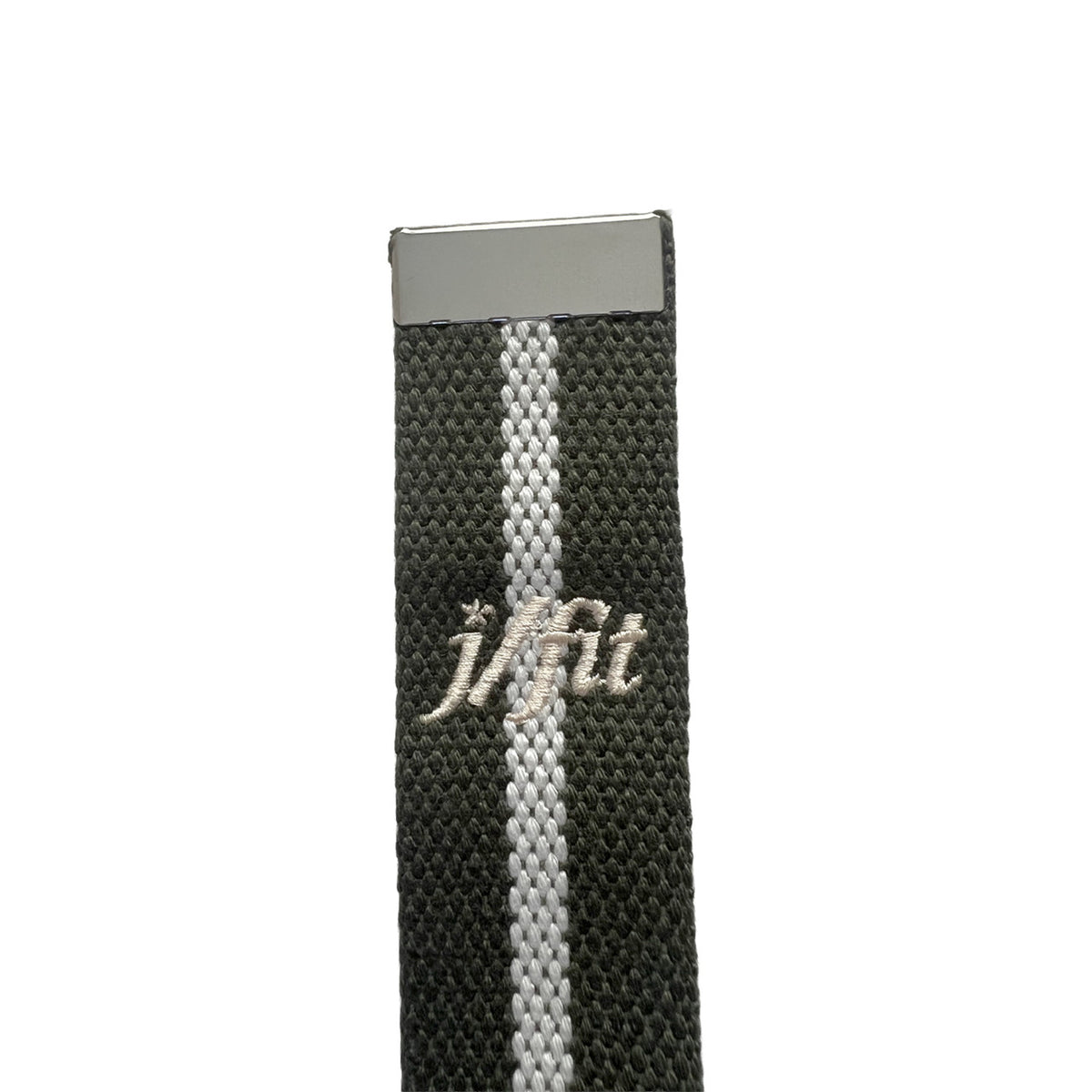 Champion Sports JFIT Yoga Strap 10 ft Green White Cotton with Non Slip Buckles (CMP-J-YSTRAP10GNWH)