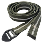 Champion Sports JFIT Yoga Strap 10 ft Green White Cotton with Non Slip Buckles (CMP-J-YSTRAP10GNWH)