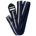 Champion Sports JFIT Yoga Strap 8 ft Navy Cream Cotton with Non Slip Buckles (CMP-J-YSTRAP8NYCM)