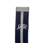 Champion Sports JFIT Yoga Strap 8 ft Navy Cream Cotton with Non Slip Buckles (CMP-J-YSTRAP8NYCM)