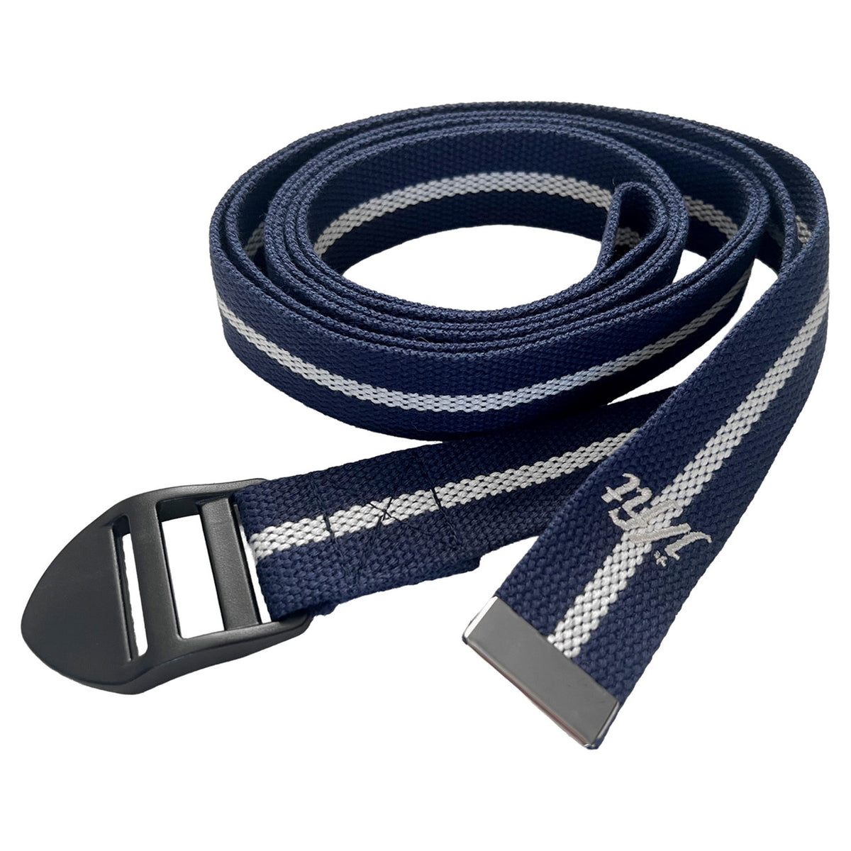 Champion Sports JFIT Yoga Strap 8 ft Navy Cream Cotton with Non Slip Buckles (CMP-J-YSTRAP8NYCM)