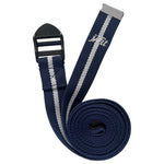 Champion Sports JFIT Yoga Strap 8 ft Navy Cream Cotton with Non Slip Buckles (CMP-J-YSTRAP8NYCM)