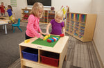 Jonti-Craft KYDZ Building Table - Preschool Brick Compatible - with Clear Tubs