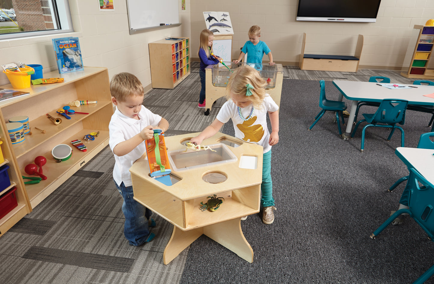 Jonti-Craft 20 Cubbie-Tray Mobile Storage - with Colored Trays
