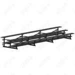 Jaypro Sports Bleacher  - 3 Row - Tip & Roll, Double Foot Plank, Powder Coated - 21' L (BLDP-321TRGPC)