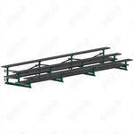 Jaypro Sports Bleacher  - 3 Row - Tip & Roll, Double Foot Plank, Powder Coated - 21' L (BLDP-321TRGPC)