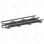 Jaypro Sports Bleacher  - 3 Row - Tip & Roll, Double Foot Plank, Powder Coated - 21' L (BLDP-321TRGPC)
