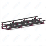Jaypro Sports Bleacher  - 3 Row - Tip & Roll, Double Foot Plank, Powder Coated - 21' L (BLDP-321TRGPC)