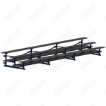Jaypro Sports Bleacher  - 3 Row - Tip & Roll, Double Foot Plank, Powder Coated - 21' L (BLDP-321TRGPC)
