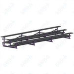 Jaypro Sports Bleacher  - 3 Row - Tip & Roll, Double Foot Plank, Powder Coated - 21' L (BLDP-321TRGPC)