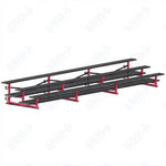 Jaypro Sports Bleacher  - 3 Row - Tip & Roll, Double Foot Plank, Powder Coated - 21' L (BLDP-321TRGPC)