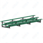 Jaypro Sports Bleacher  - 3 Row - Tip & Roll, Double Foot Plank, Powder Coated - 21' L (BLDP-321TRGPC)