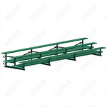 Jaypro Sports Bleacher  - 3 Row - Tip & Roll, Double Foot Plank, Powder Coated - 21' L (BLDP-321TRGPC)