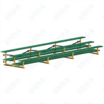 Jaypro Sports Bleacher  - 3 Row - Tip & Roll, Double Foot Plank, Powder Coated - 21' L (BLDP-321TRGPC)