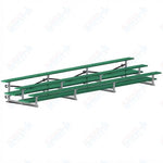 Jaypro Sports Bleacher  - 3 Row - Tip & Roll, Double Foot Plank, Powder Coated - 21' L (BLDP-321TRGPC)