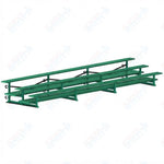 Jaypro Sports Bleacher  - 3 Row - Tip & Roll, Double Foot Plank, Powder Coated - 21' L (BLDP-321TRGPC)