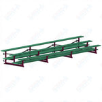 Jaypro Sports Bleacher  - 3 Row - Tip & Roll, Double Foot Plank, Powder Coated - 21' L (BLDP-321TRGPC)