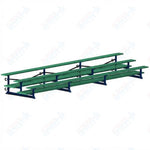 Jaypro Sports Bleacher  - 3 Row - Tip & Roll, Double Foot Plank, Powder Coated - 21' L (BLDP-321TRGPC)