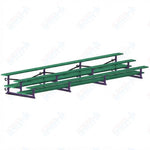 Jaypro Sports Bleacher  - 3 Row - Tip & Roll, Double Foot Plank, Powder Coated - 21' L (BLDP-321TRGPC)